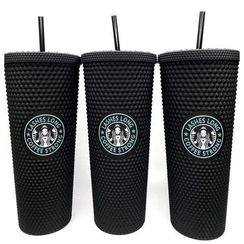 Matte Black Soft-Touch Studded Cold Cup - 24 fl oz - Tiffany Teal Collection
